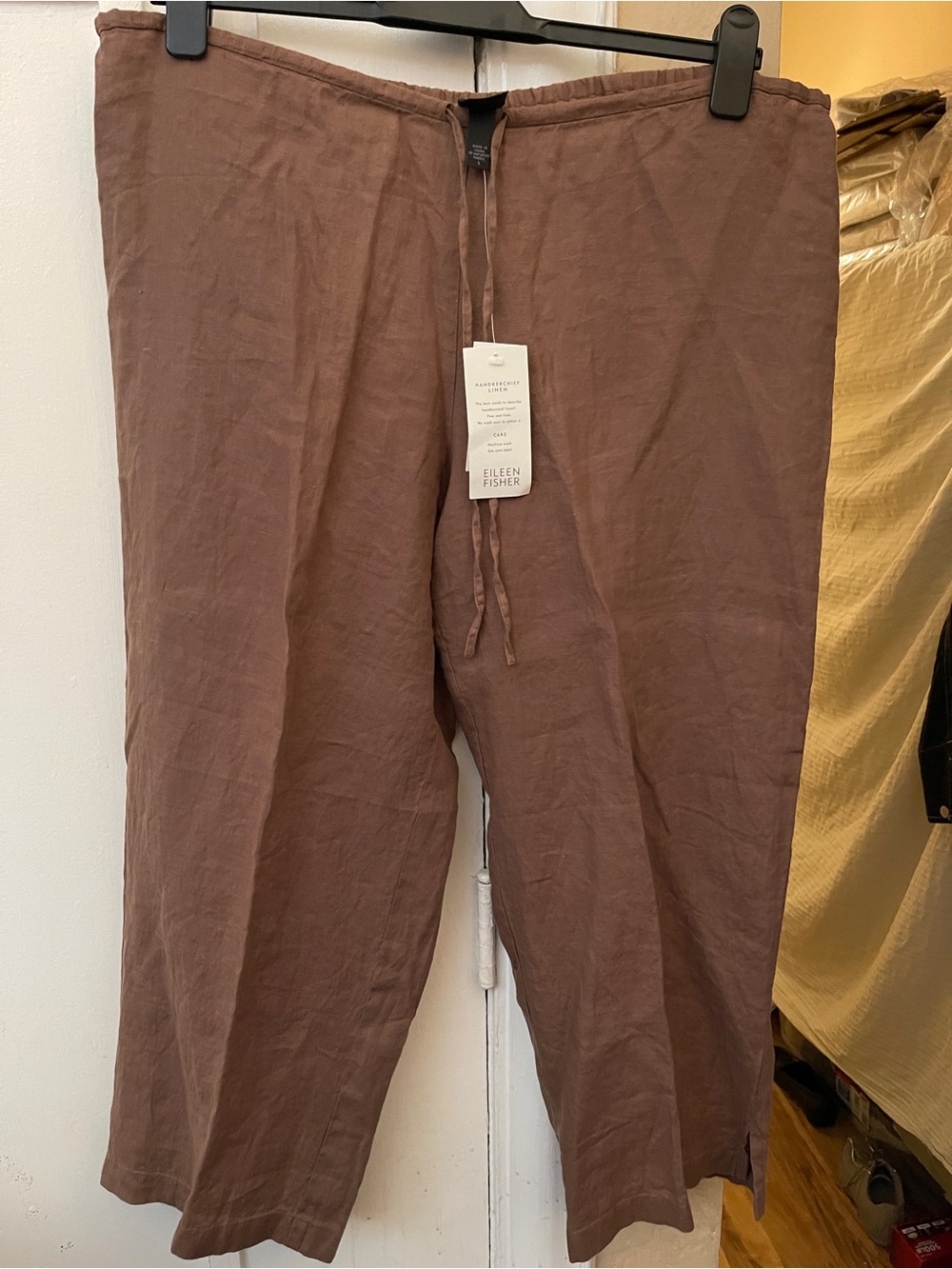 Eileen Fisher women’s Brown Linen Drawstring Chinos